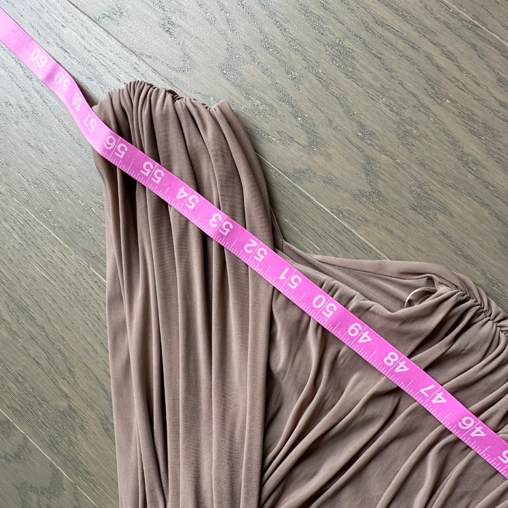 Ronny Kobo Collection One-Shoulder Maxi Dress in Taupe - Picture 12 of 14